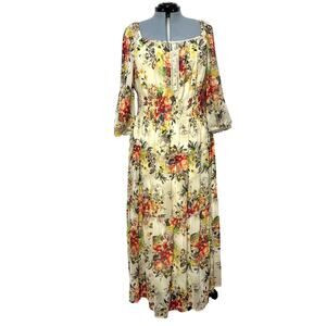 Anthropologie Fig & Flower Tiered Dress Prairie Sheer Floral Coquette Sz: 2x